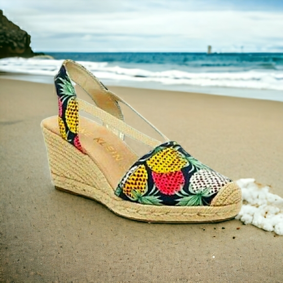 Anne Kline iflex Textile Pineapple Jute Wrapped  Wedge Slingback Espadri… - Picture 11 of 12